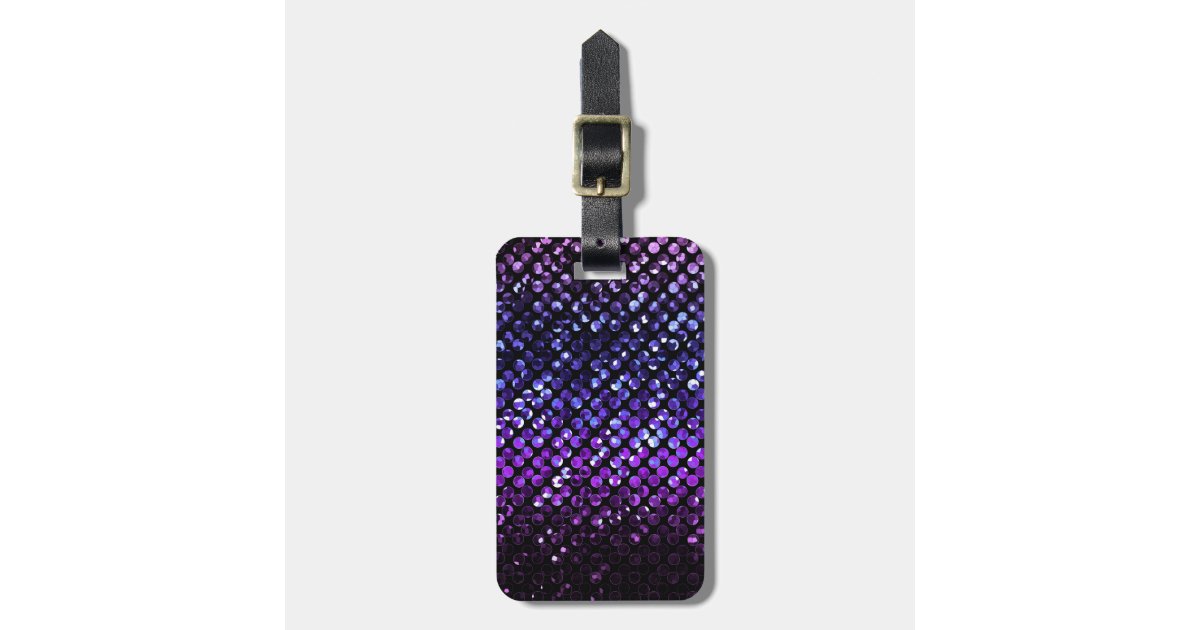 Luggage Tag Purple Crystal Bling Strass Zazzle