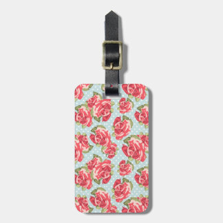Luggage Tag Shabby Chic Roses Floral Vintage