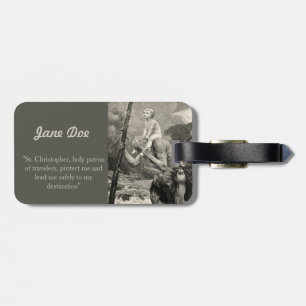 Luggage Tag St. Christopher Traveler Jesus Prayer