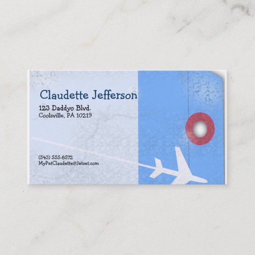 Customizable Luggage Tag Style Business Cards