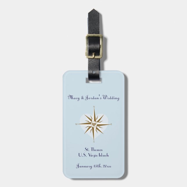 Luggage Tag Wedding Favors - Destination Wedding (Front Vertical)