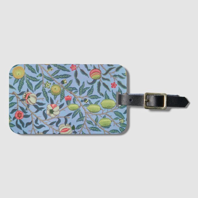 LUGGAGE TAG : WILLIAM MORRIS : POMEGRANATE (Front Horizontal)