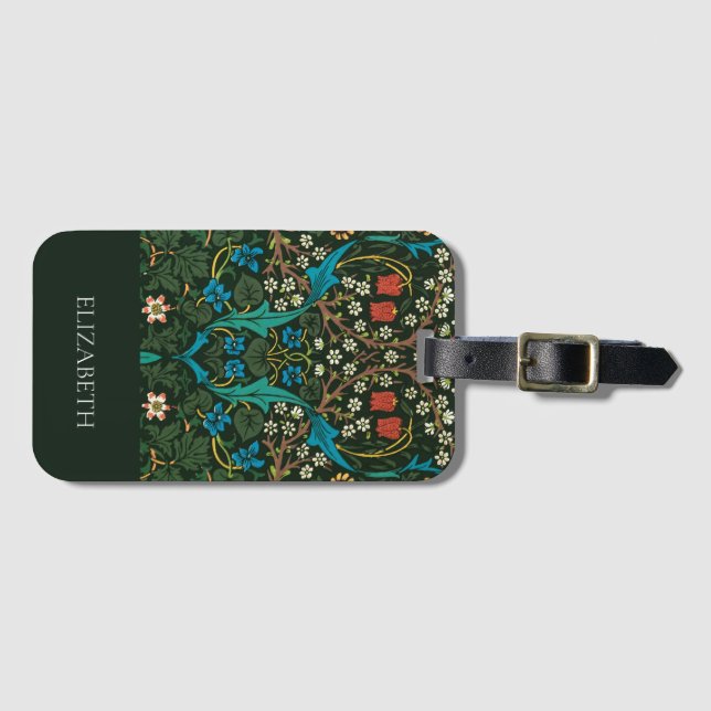 LUGGAGE TAG : WILLIAM MORRIS : TULIPS (Front Horizontal)