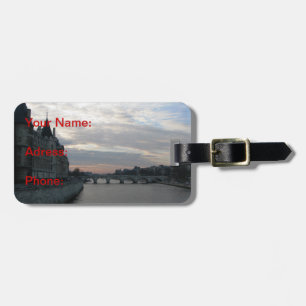 Luggage Tag with beautiful sunset in Paris