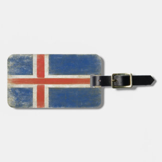Luggage Tag with Distressed Flag from Iceland