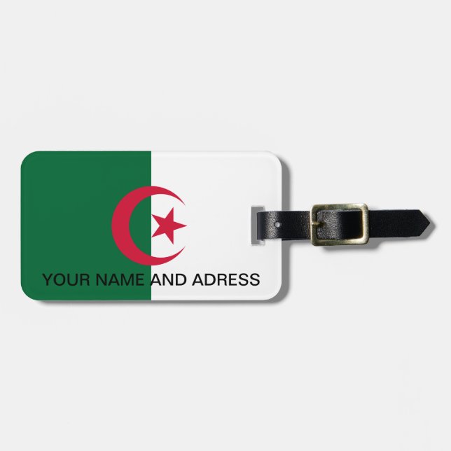 Luggage Tag with Flag of Algeria (Front Horizontal)