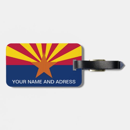 Luggage Tag with Flag of Arizona USA