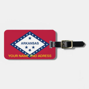 Luggage Tag with Flag of Arkansas, USA