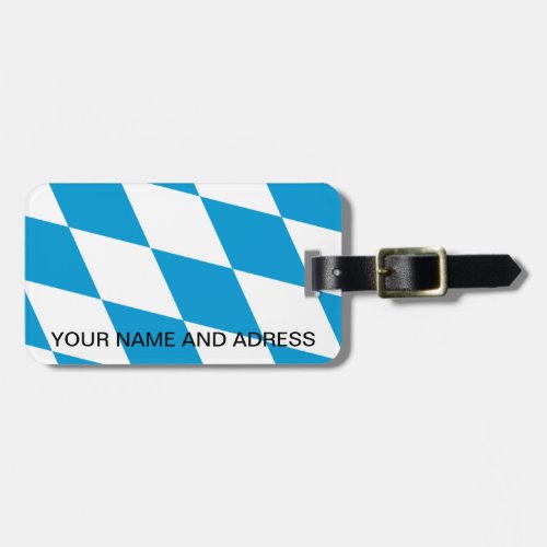 Luggage Tag with Flag of Bavaria Germany