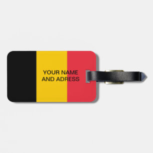 Luggage Tag with Flag of Belgium
