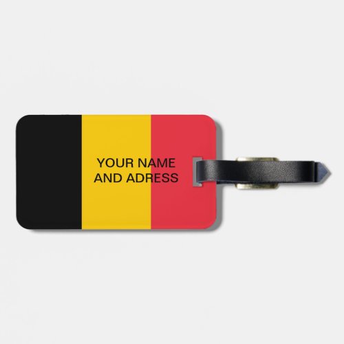 Luggage Tag with Flag of Belgium
