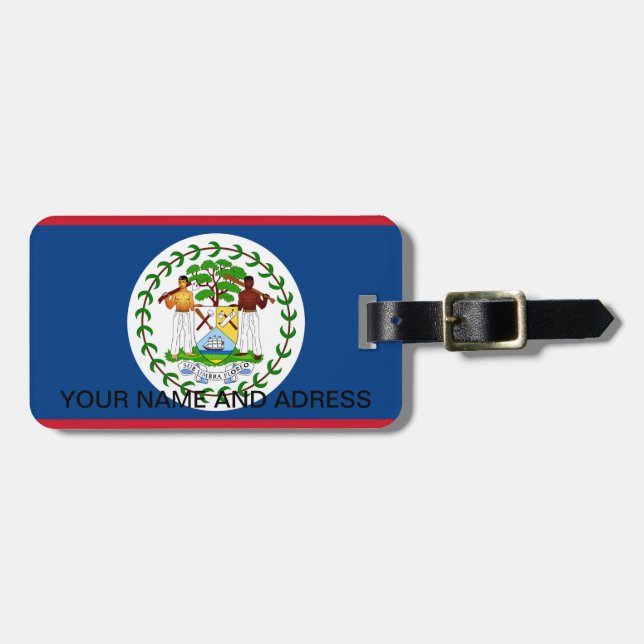 Luggage Tag with Flag of Belize (Front Horizontal)