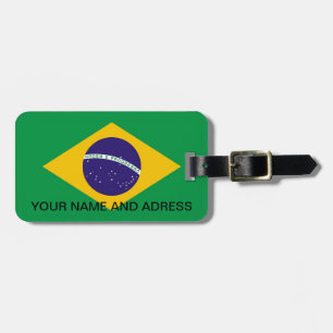 Luggage Tag with Flag of Brazil