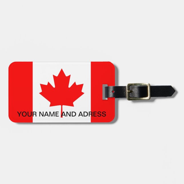 Luggage Tag with Flag of Canada (Front Horizontal)