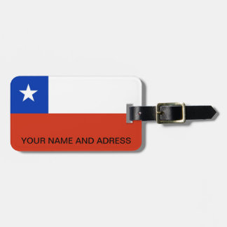 Luggage Tag with Flag of Chile