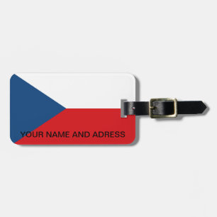 Luggage Tag with Flag of Czechia