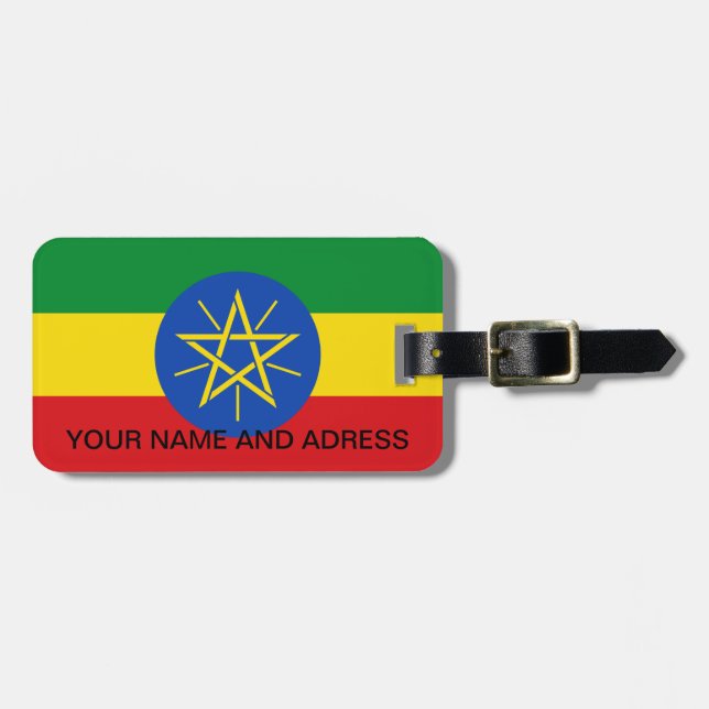 Luggage Tag with Flag of Ethiopia (Front Horizontal)