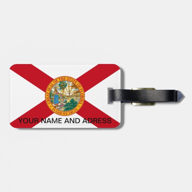 Luggage Tag with Flag of Florida, USA (Back Horizontal)