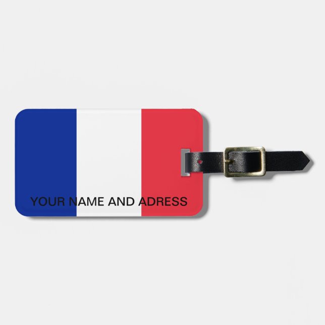 Luggage Tag with Flag of France (Front Horizontal)