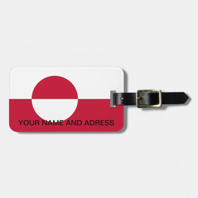 Luggage Tag with Flag of Greenland (Front Horizontal)
