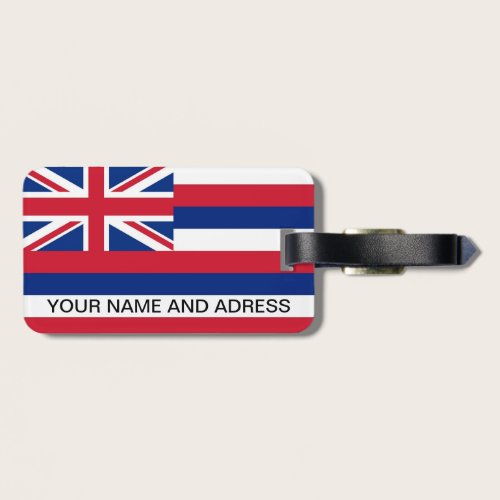 Luggage Tag with Flag of Hawaii, USA