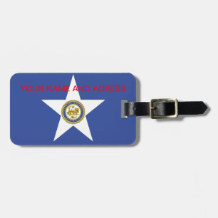 Luggage Tag with Flag of Houston City, USA