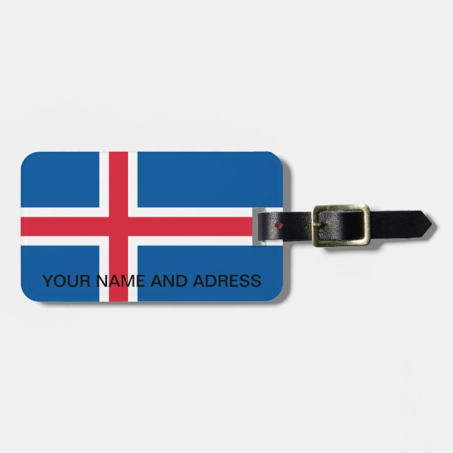 Luggage Tag with Flag of Iceland (Front Horizontal)