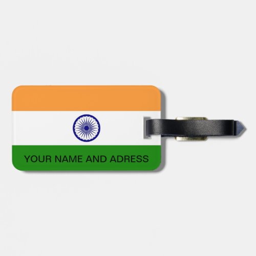 Luggage Tag with Flag of India