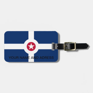 Luggage Tag with Flag of Indianapolis City, USA