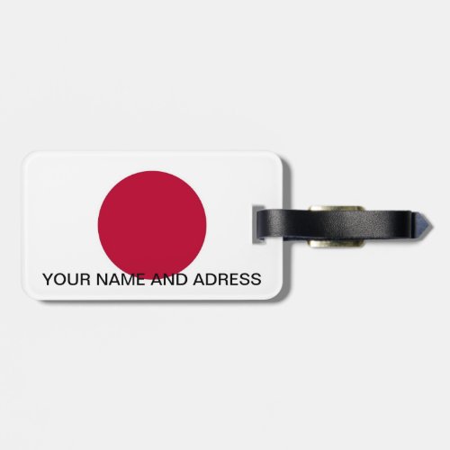 Luggage Tag with Flag of Japan
