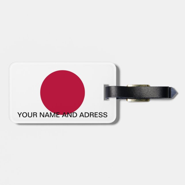 Luggage Tag with Flag of Japan (Back Horizontal)