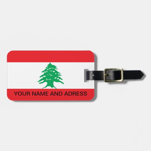 Luggage Tag with Flag of Lebanon