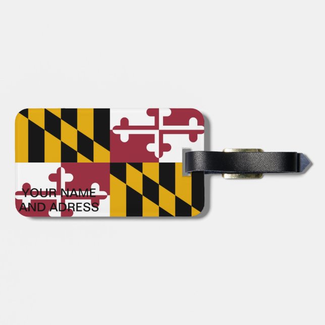 Luggage Tag with Flag of Maryland, USA (Back Horizontal)