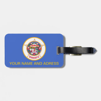 Luggage Tag with Flag of Minnesota, USA