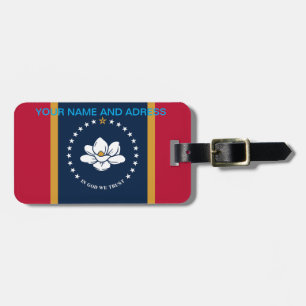 Luggage Tag with Flag of Mississippi
