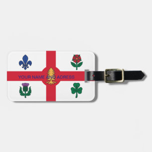 Luggage Tag with Flag of Montreal, Canada