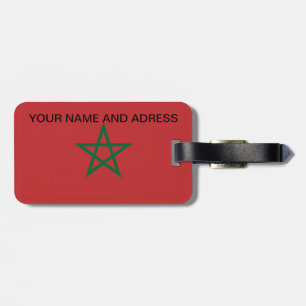 Luggage Tag with Flag of Morocco
