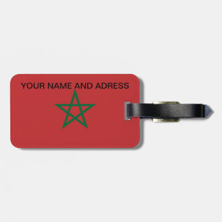 Luggage Tag with Flag of Morocco