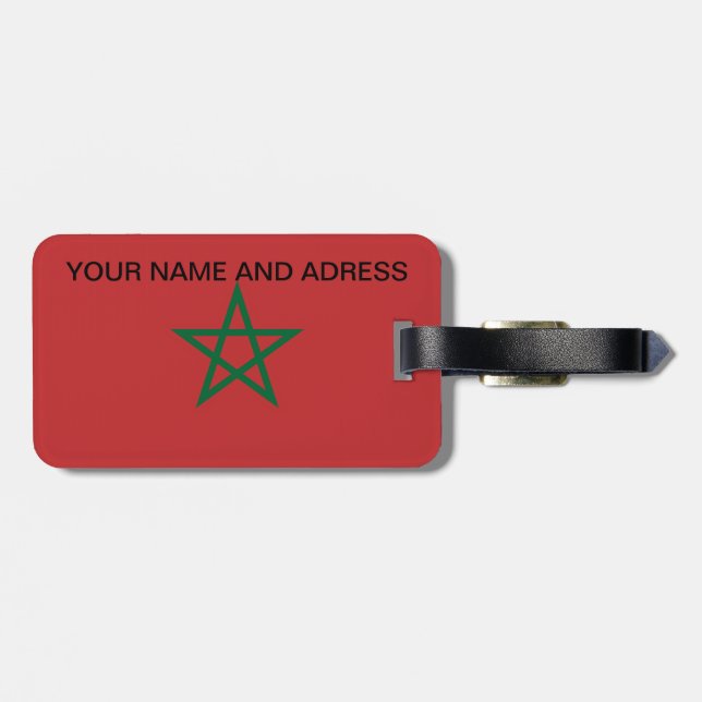 Luggage Tag with Flag of Morocco (Back Horizontal)