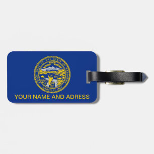 Luggage Tag with Flag of Nebraska, USA