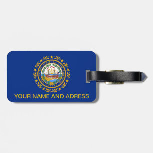Luggage Tag with Flag of New Hampshire, USA
