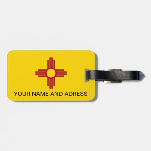 Luggage Tag with Flag of New Mexico USA