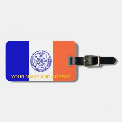 Luggage Tag with Flag of New York USA