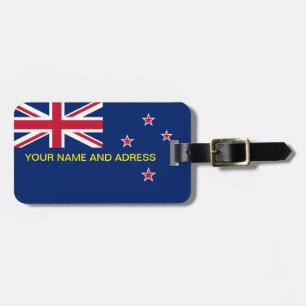 Luggage Tag with Flag of New Zealand