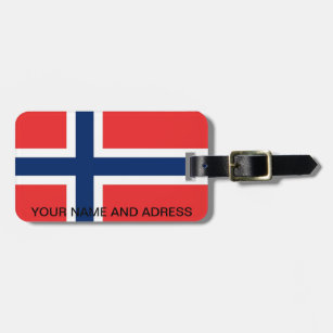 Luggage Tag with Flag of Norway