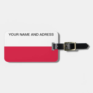 Luggage Tag with Flag of Poland