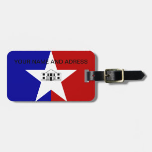 Luggage Tag with Flag of San Antonio City, USA