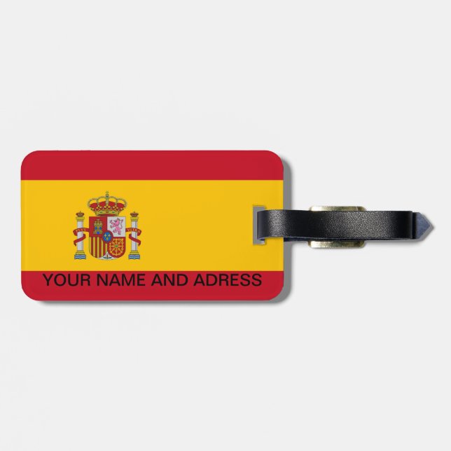 Luggage Tag with Flag of Spain (Back Horizontal)
