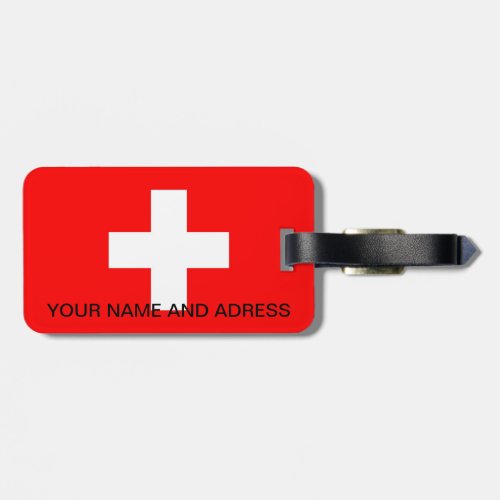 Luggage Tag with Flag of Switzerland