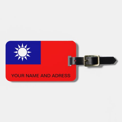 Luggage Tag with Flag of Taiwan
